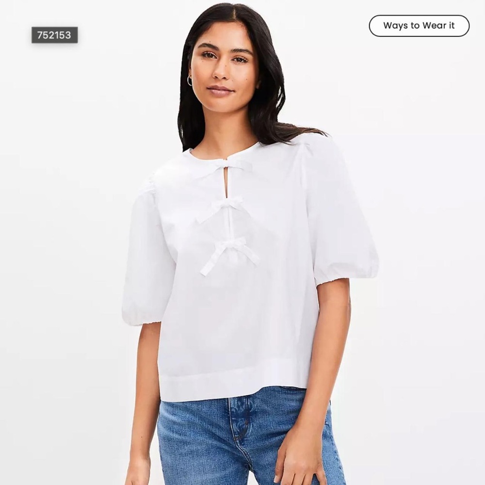 Loft Poplin Bow Top
